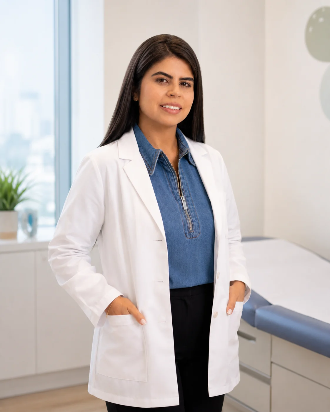 Dra. Jazmin Prada en consulta pediátrica